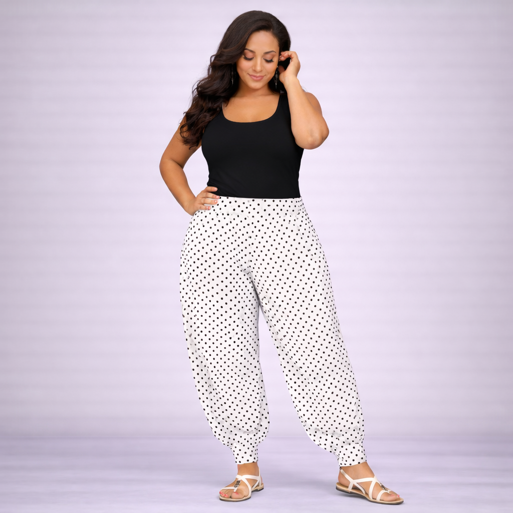 Polka Dot High Rise Harem Pants - Various Colours