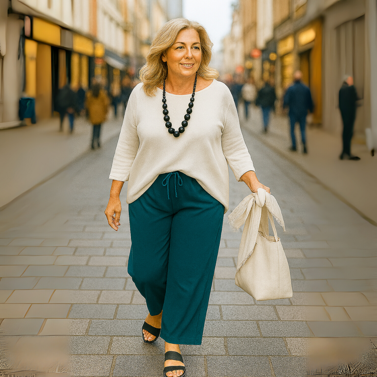 High Waist Stretch Palazzo Trousers - Various Colours