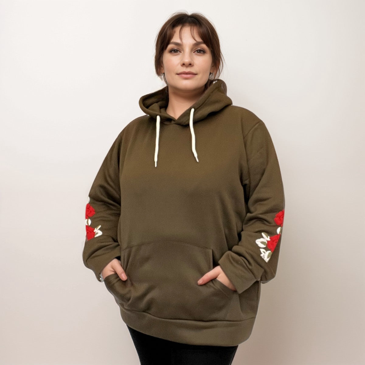 Floral Sleeve Hoodie