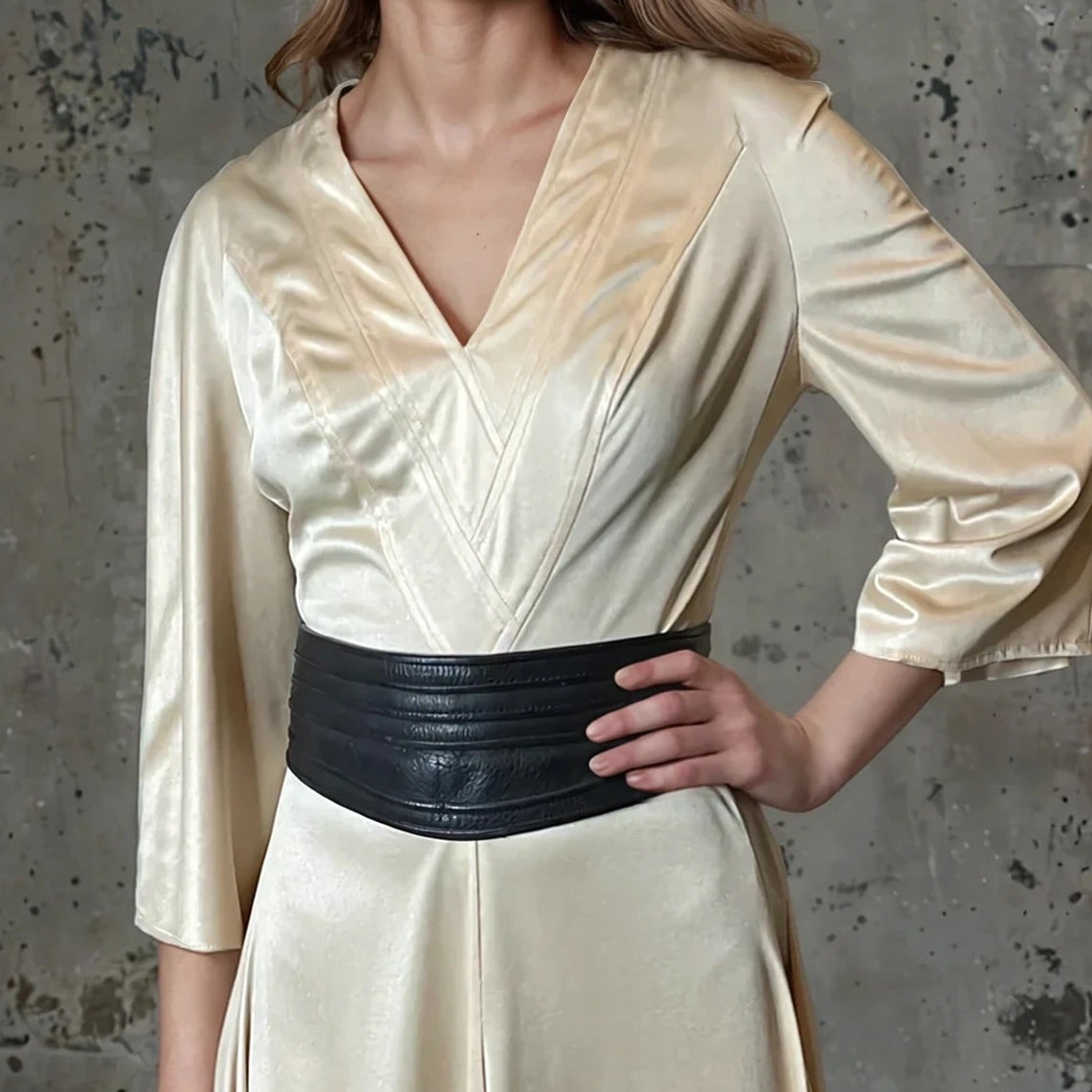 Original 1970's Vintage Gold Disco Dress by Frank Usher UK 10 - 12