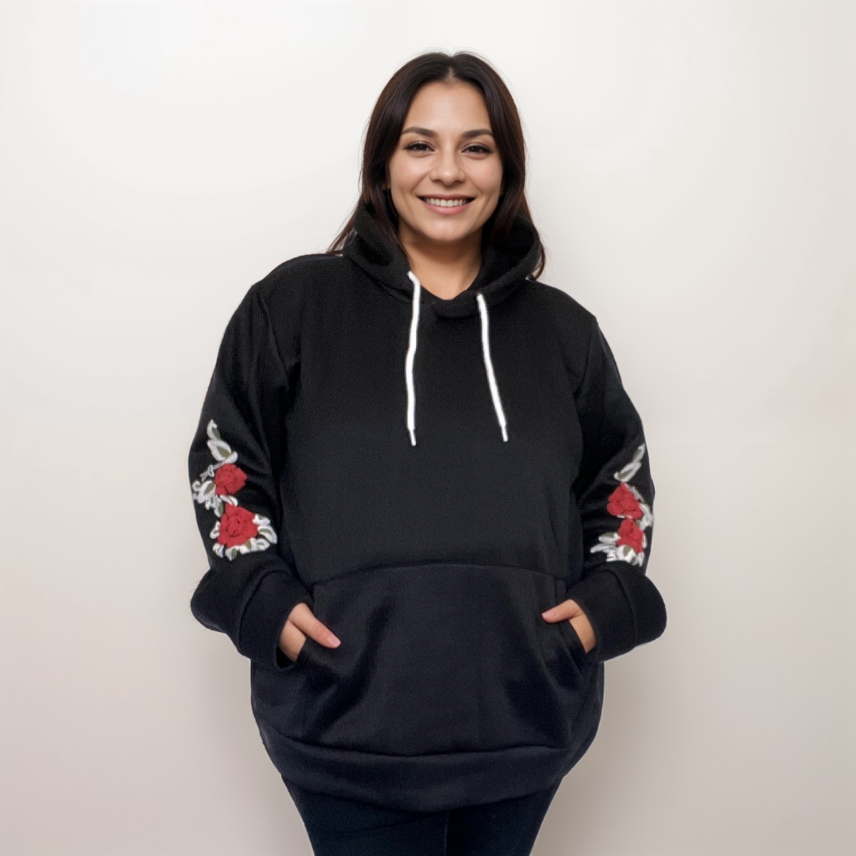 Floral Sleeve Hoodie
