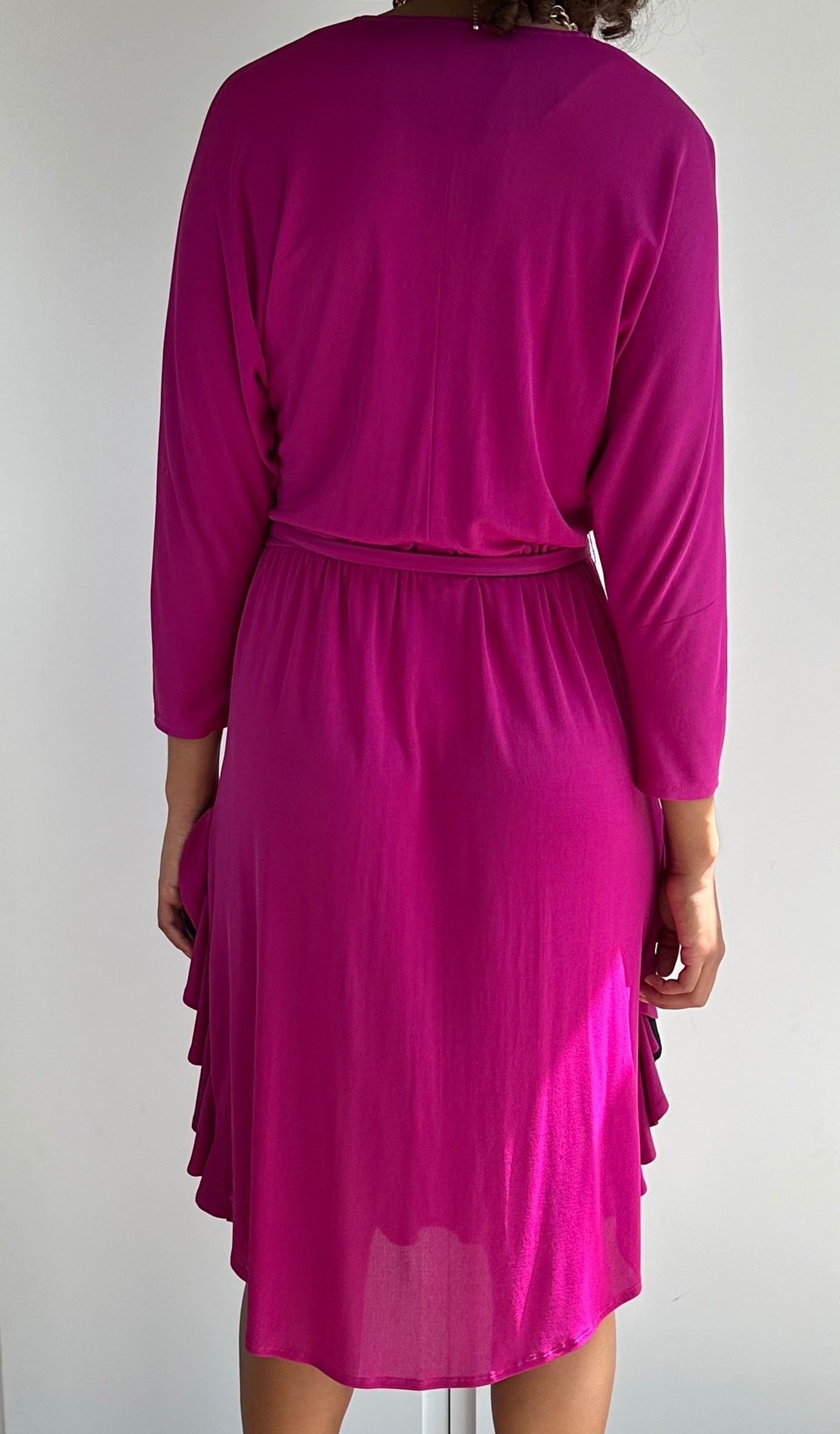 Late 1970's Vintage Purple Disco Dress By Radley London UK 8 - 12