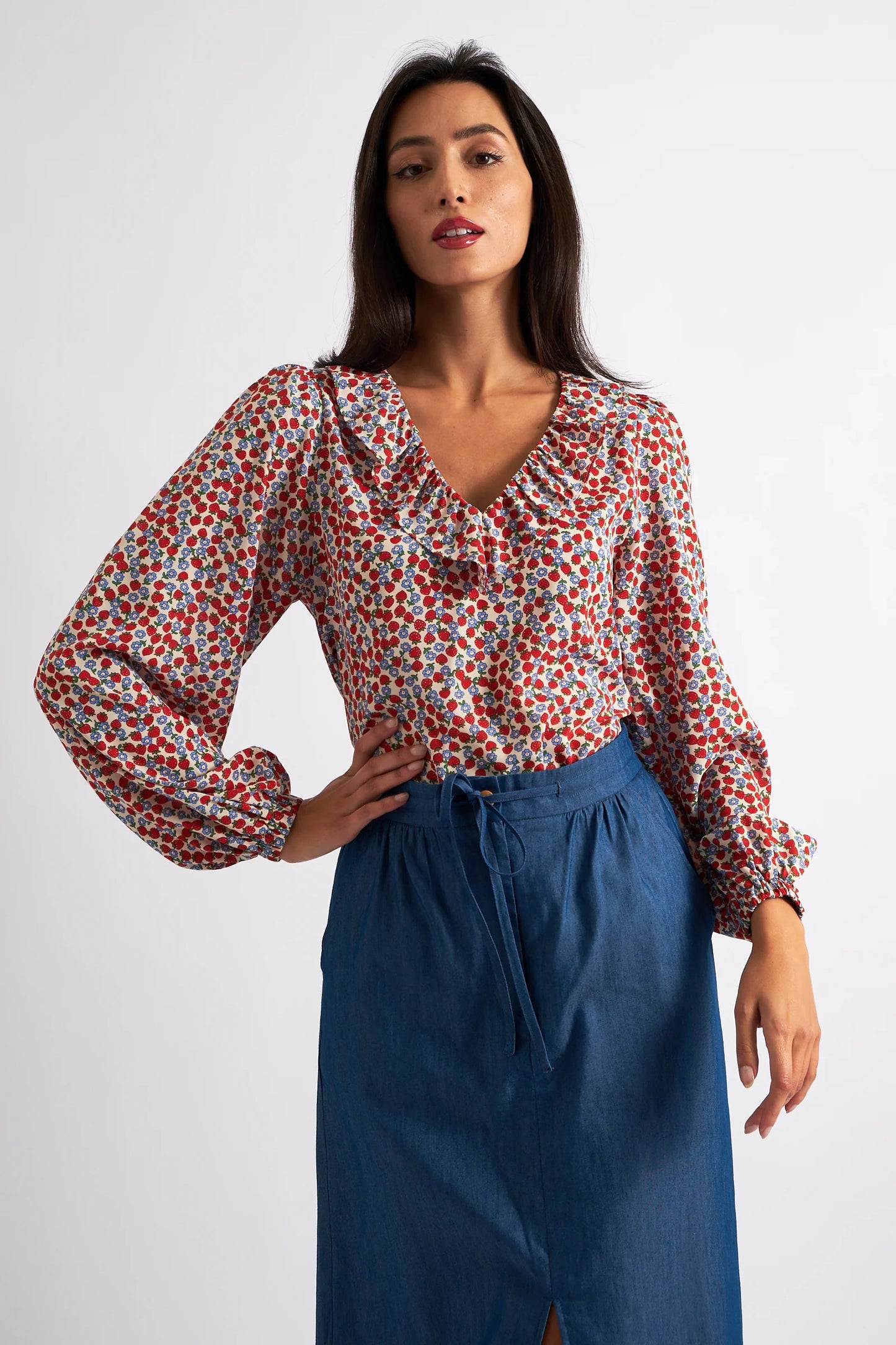 Strawberry Fields Print Blouse