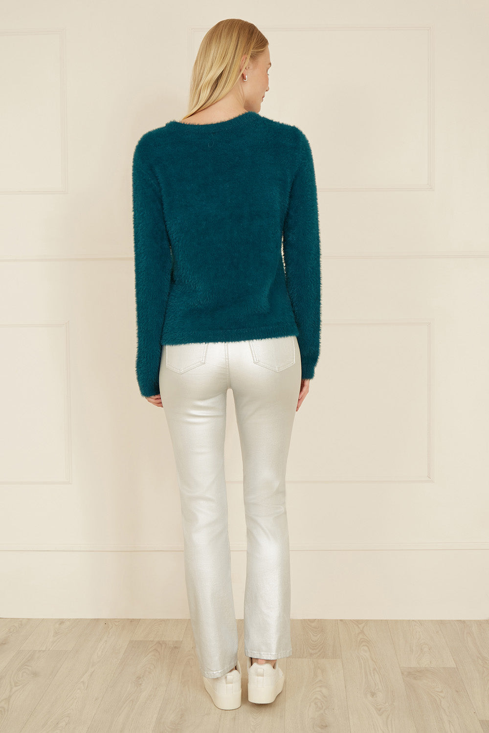 Teal Snowflake Fluffy Jumper