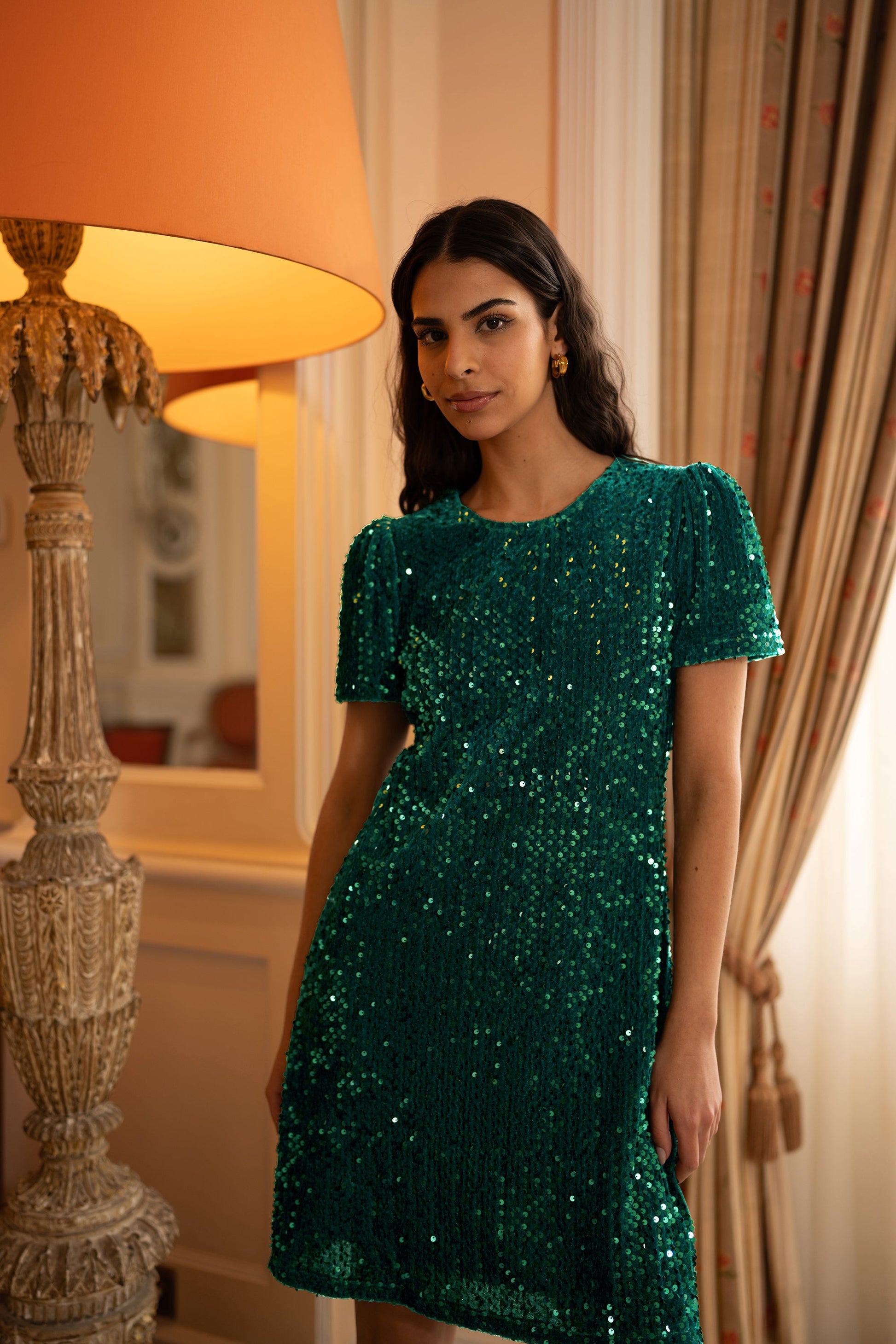 Green Sequin Tunic Dress - Sizes 8 to 26