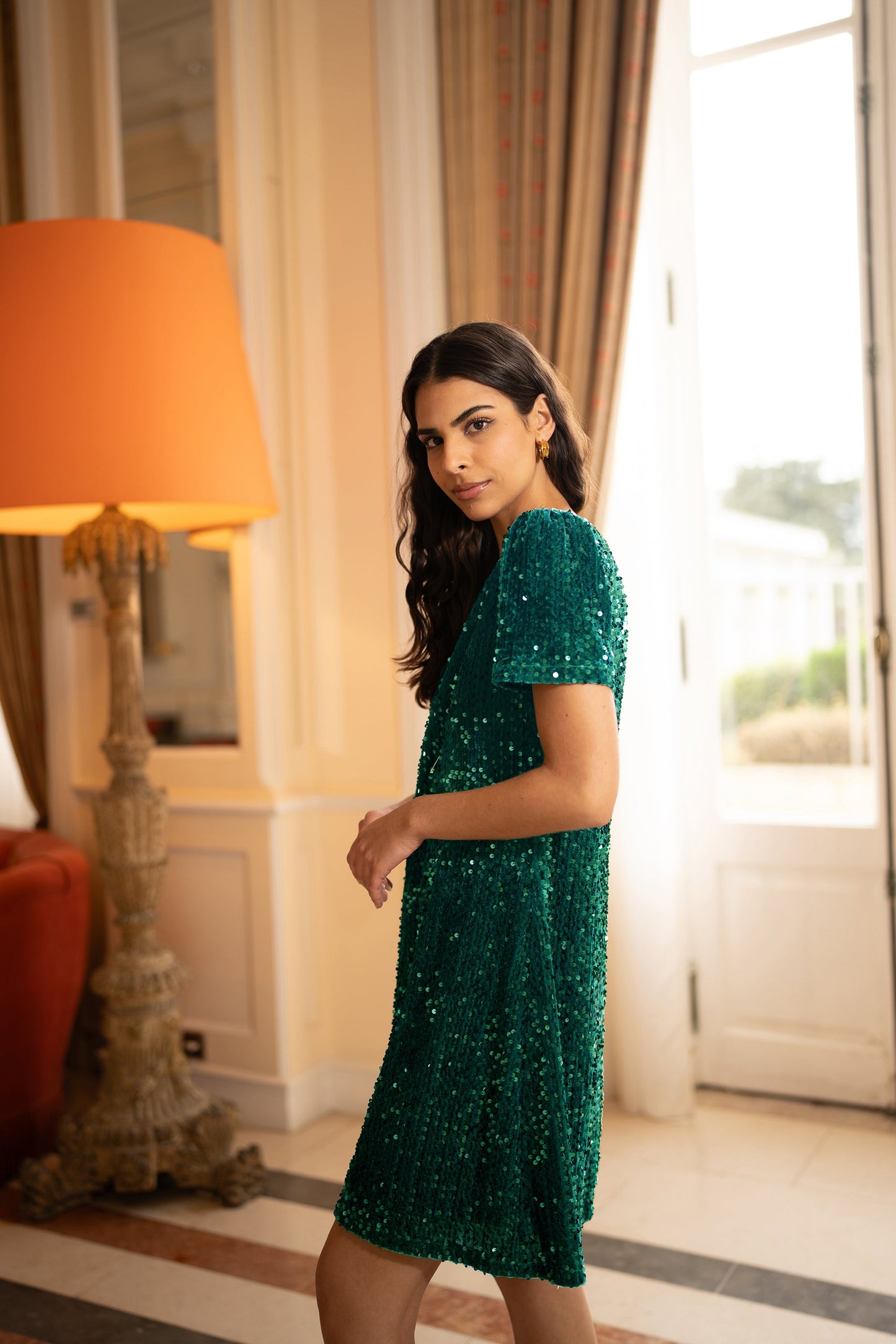 Green Sequin Tunic Dress - Sizes 8 to 26