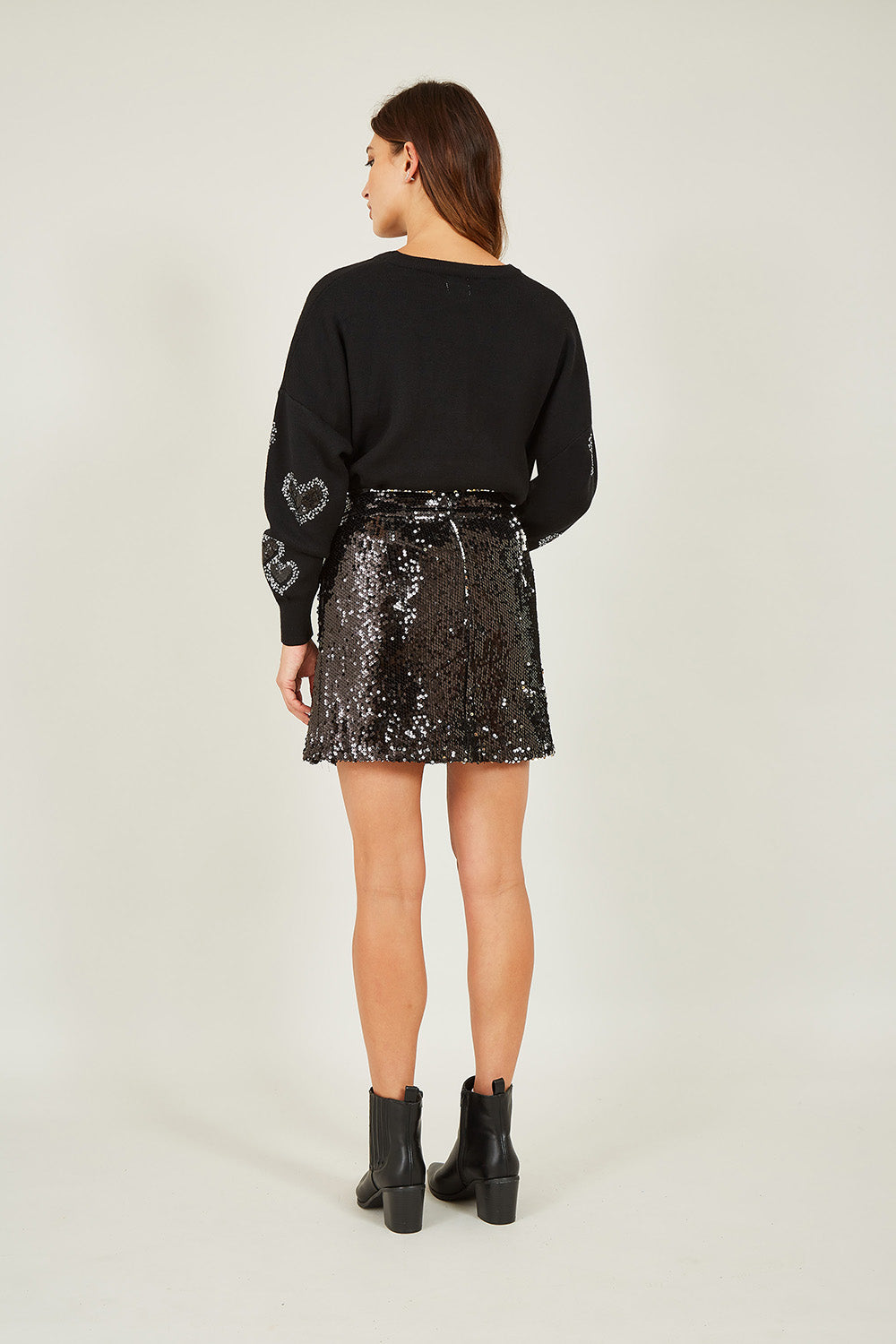 Black Sequin Mini Skirt - Sizes 8 to 16