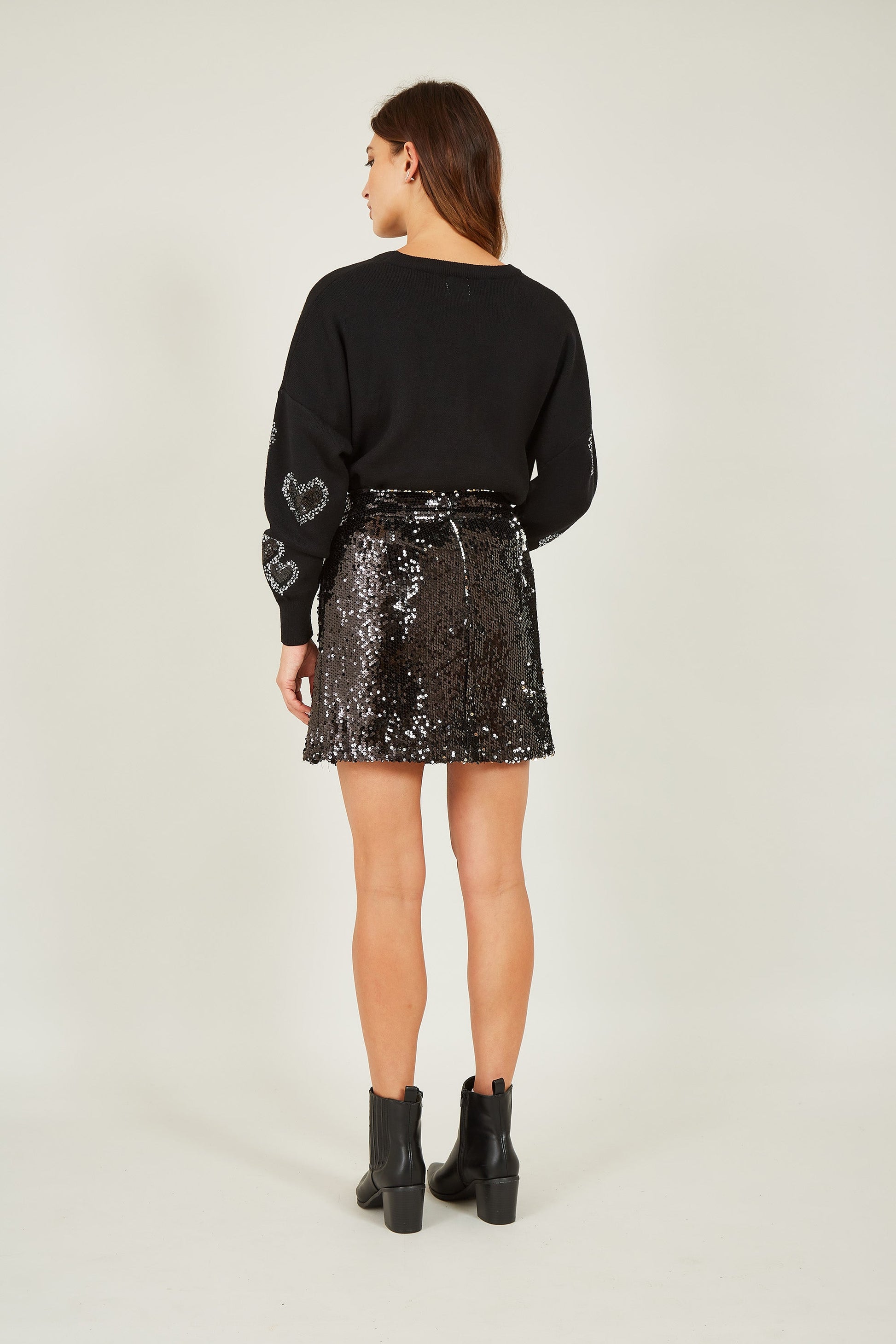 Black Sequin Mini Skirt - Sizes 8 to 16
