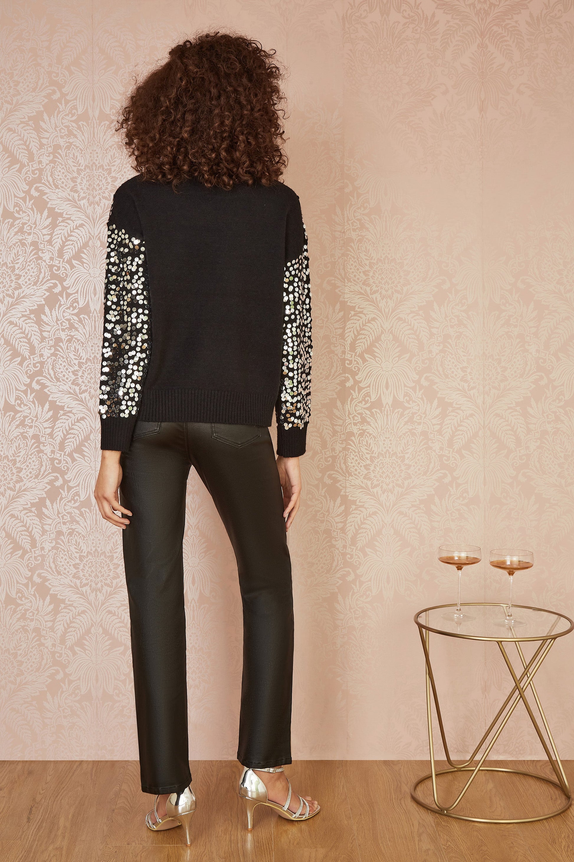 Black All Over Sequin Relaxed Fit Jumper