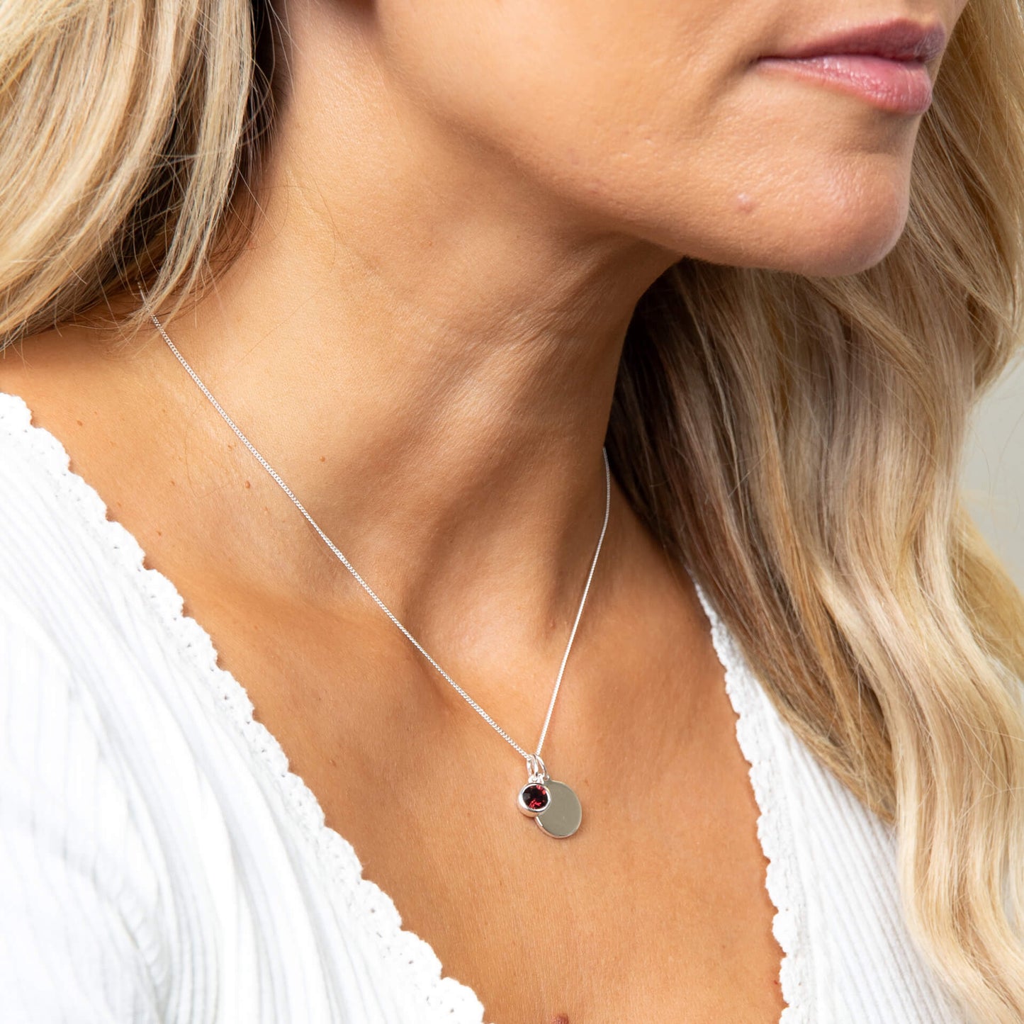 Sterling Silver Crystal Birthstone Pendant