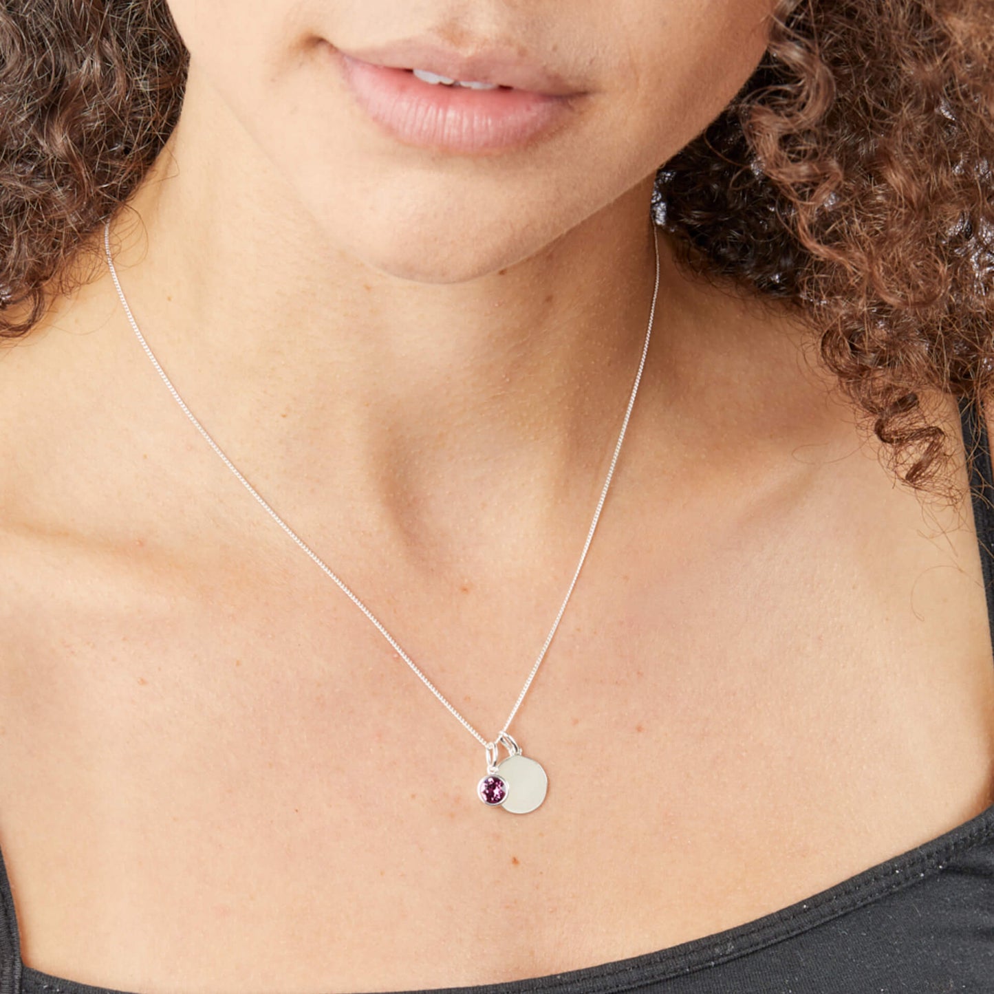 Sterling Silver Crystal Birthstone Pendant