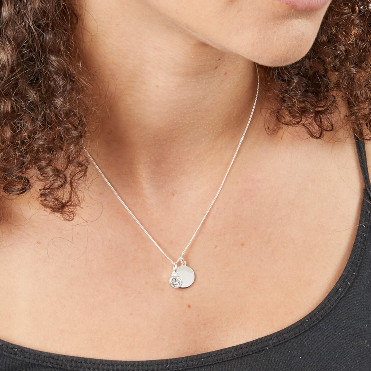 Sterling Silver Crystal Birthstone Pendant