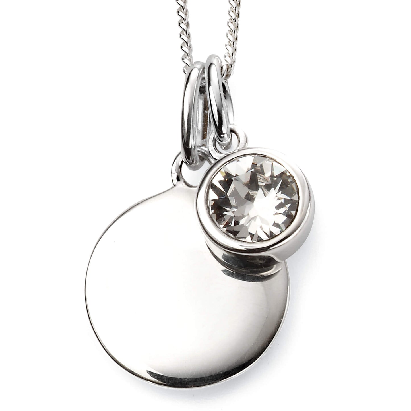Sterling Silver Crystal Birthstone Pendant