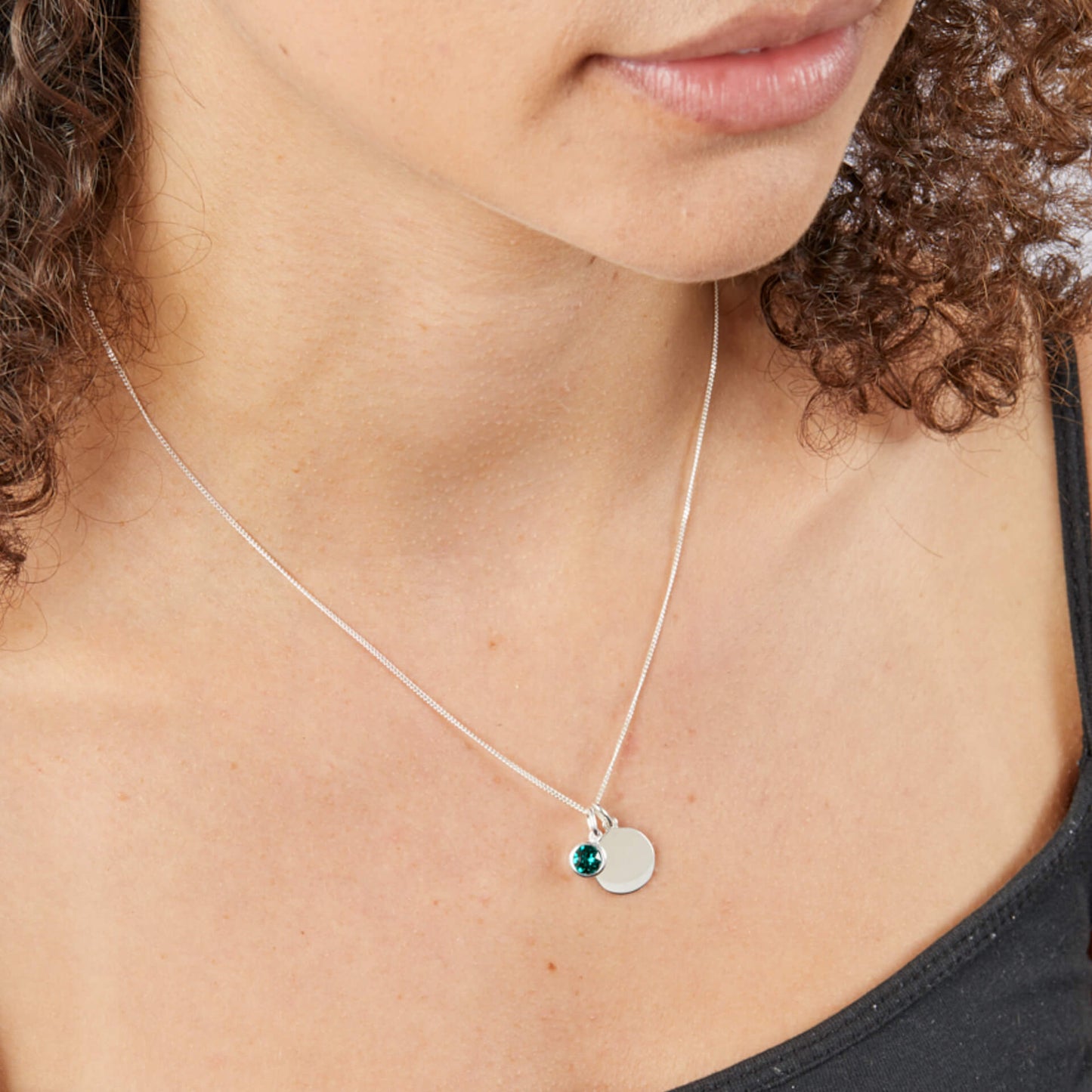 Sterling Silver Crystal Birthstone Pendant