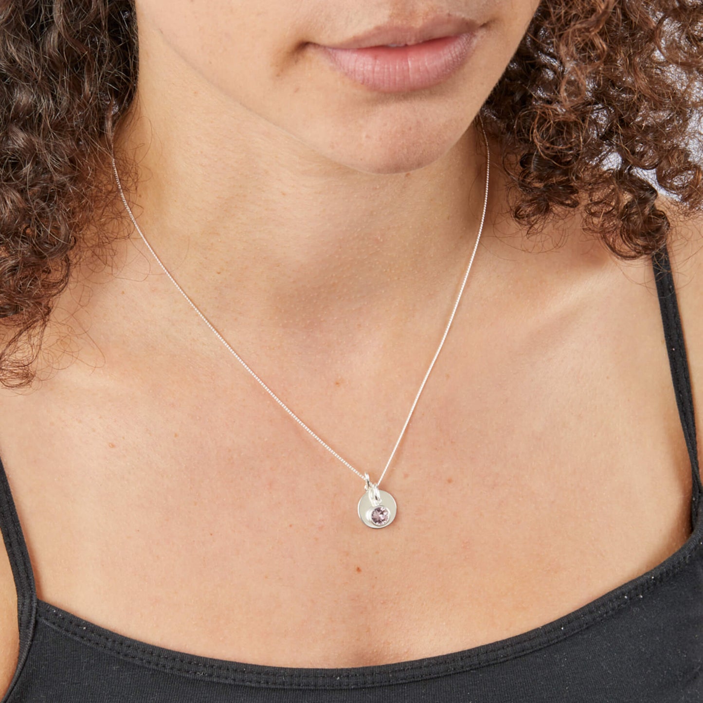 Sterling Silver Crystal Birthstone Pendant