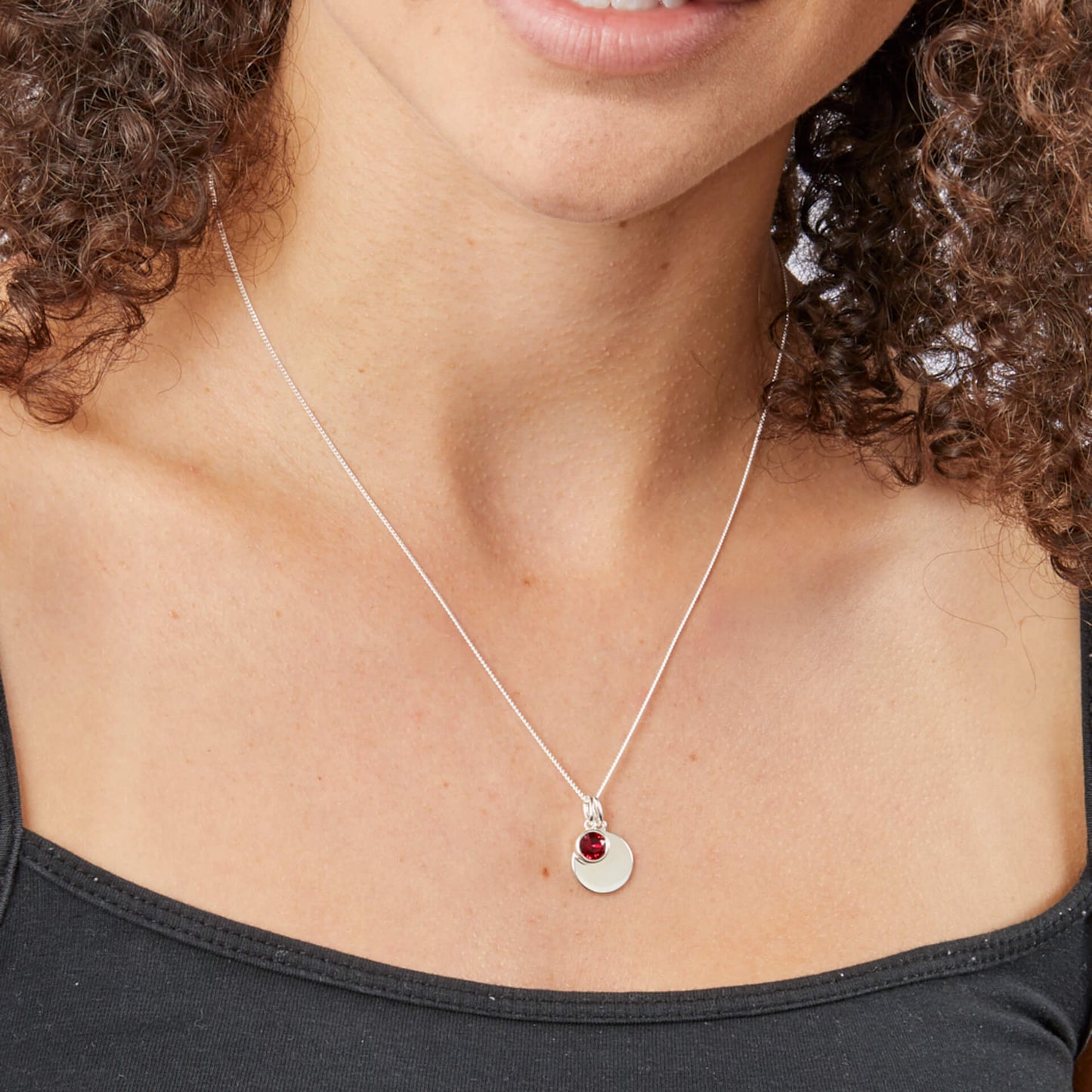 Sterling Silver Crystal Birthstone Pendant