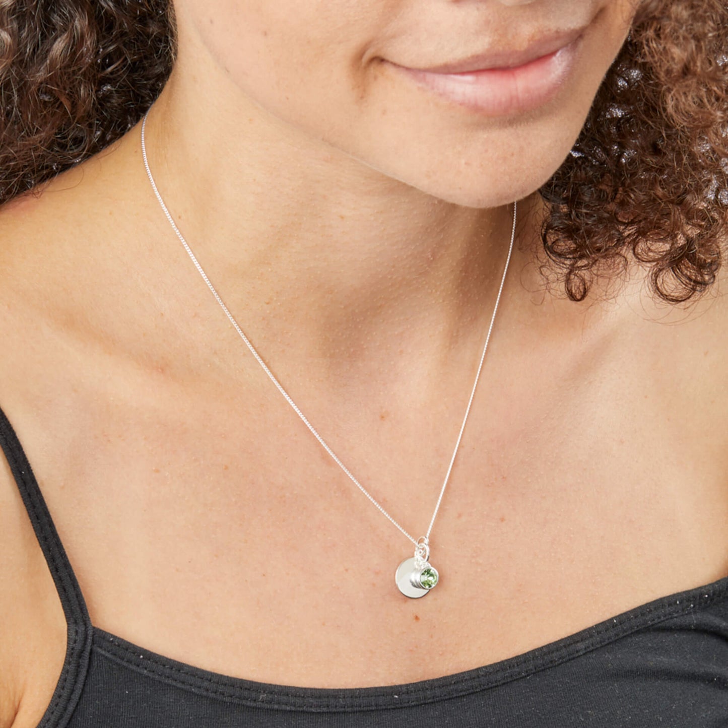 Sterling Silver Crystal Birthstone Pendant