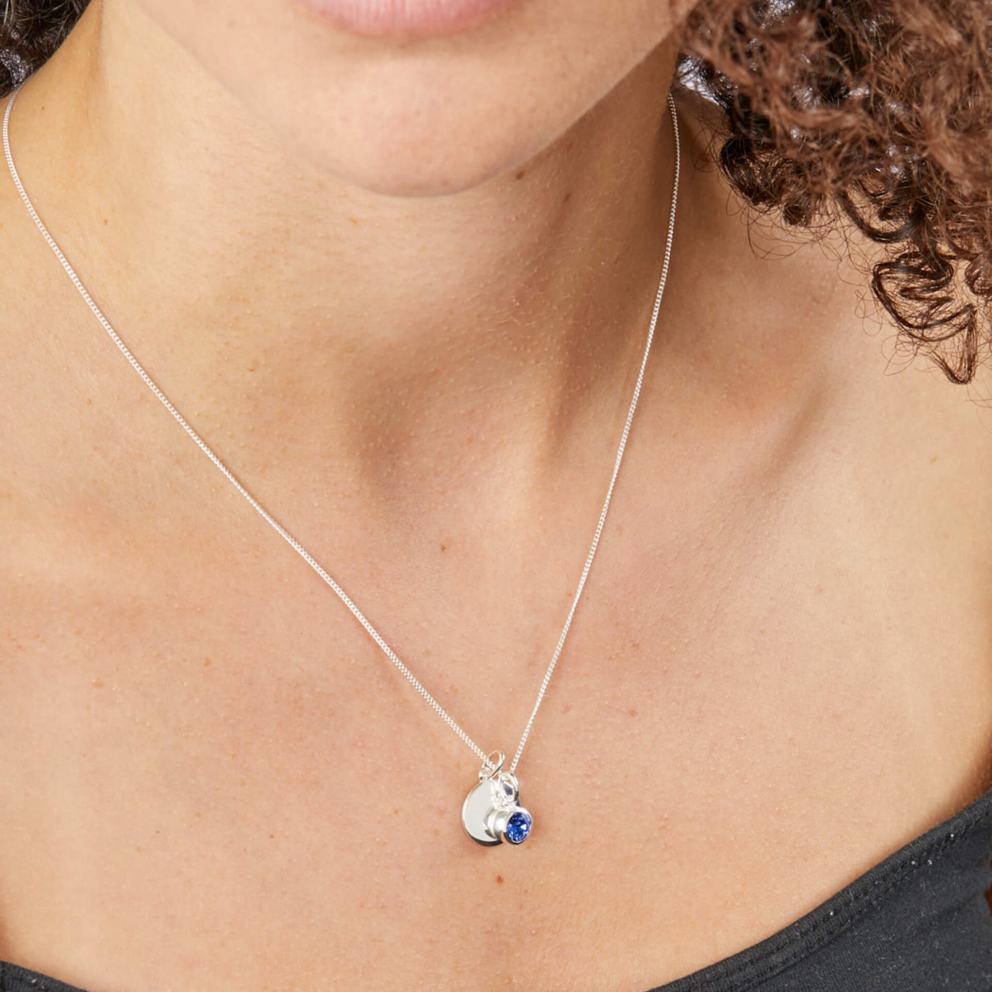 Sterling Silver Crystal Birthstone Pendant