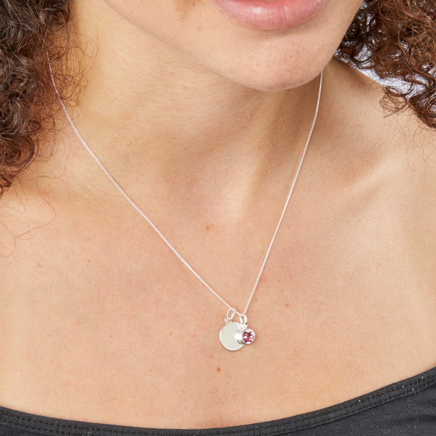 Sterling Silver Crystal Birthstone Pendant