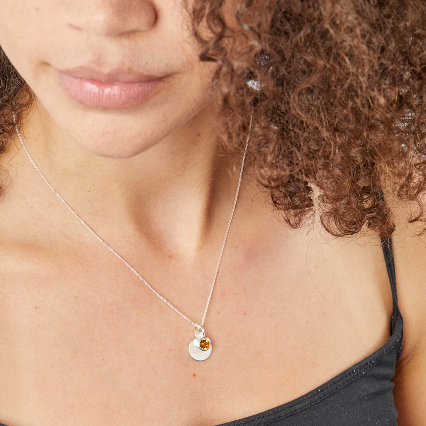Sterling Silver Crystal Birthstone Pendant