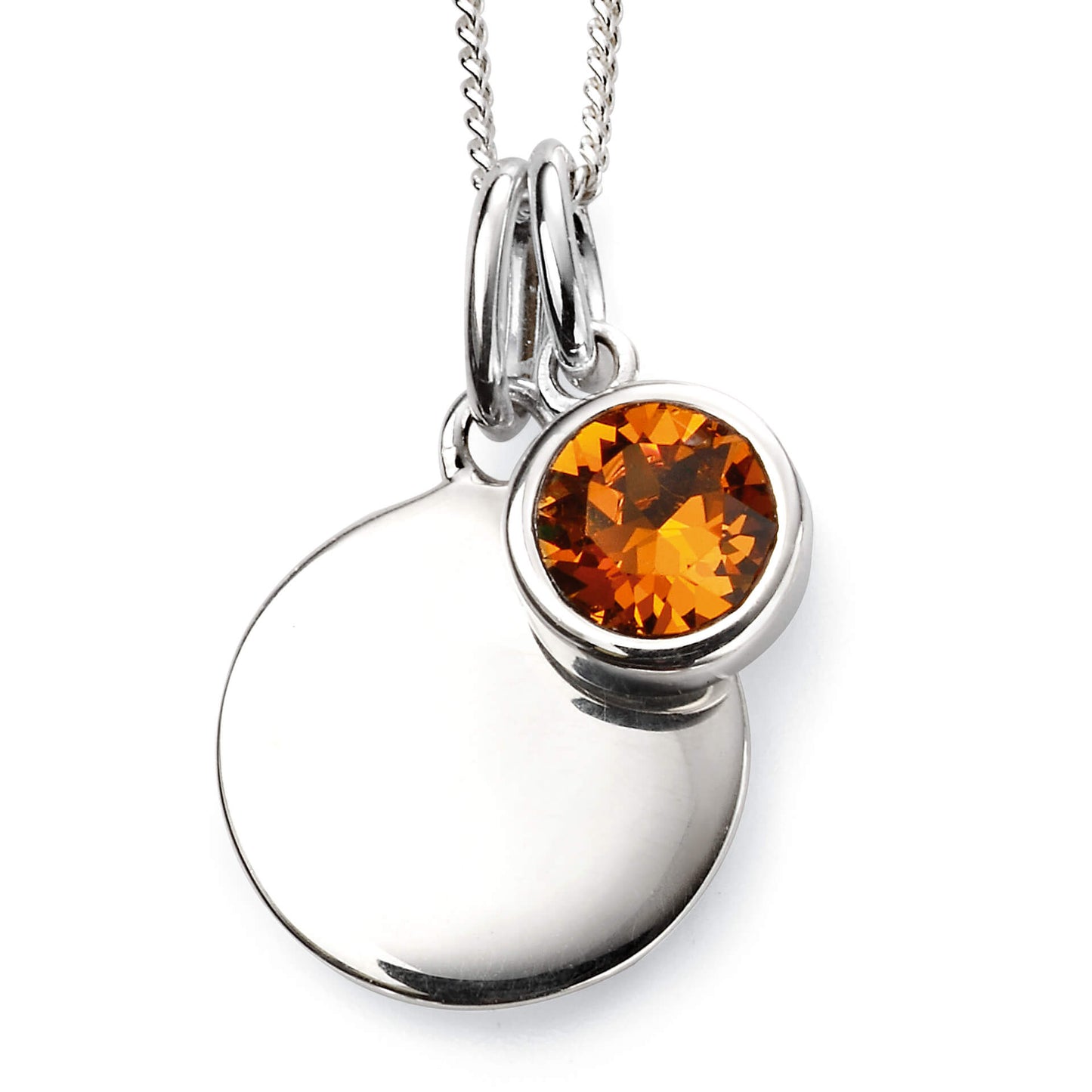 Sterling Silver Crystal Birthstone Pendant