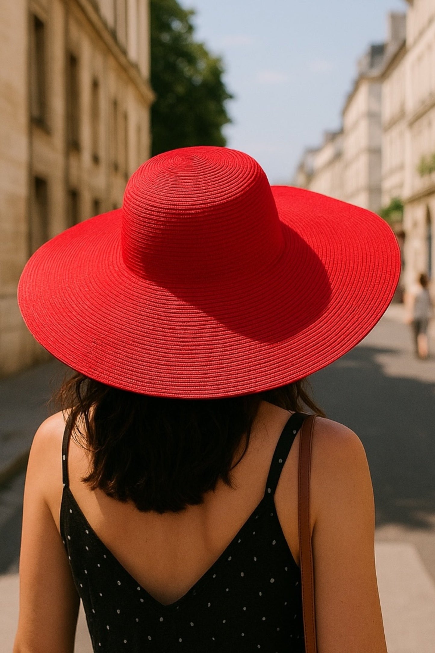 Pillar Box Red Straw Sun Hat