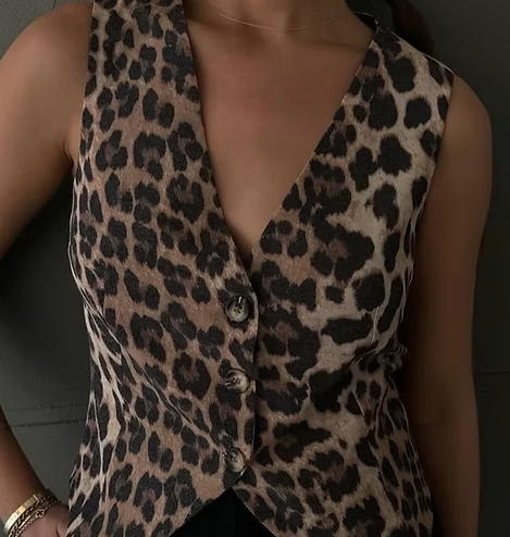 Leopard Print Waistcoat