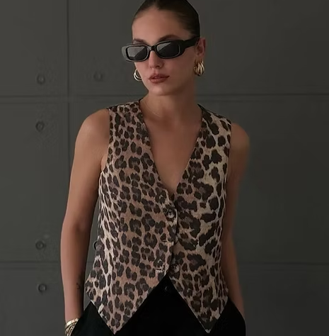 Leopard Print Waistcoat