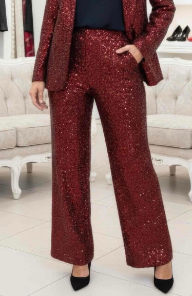 Sequin Wide Leg Trousers - 2 Colour Options