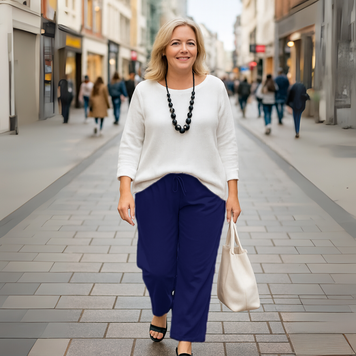 High Waist Stretch Palazzo Trousers - Various Colours