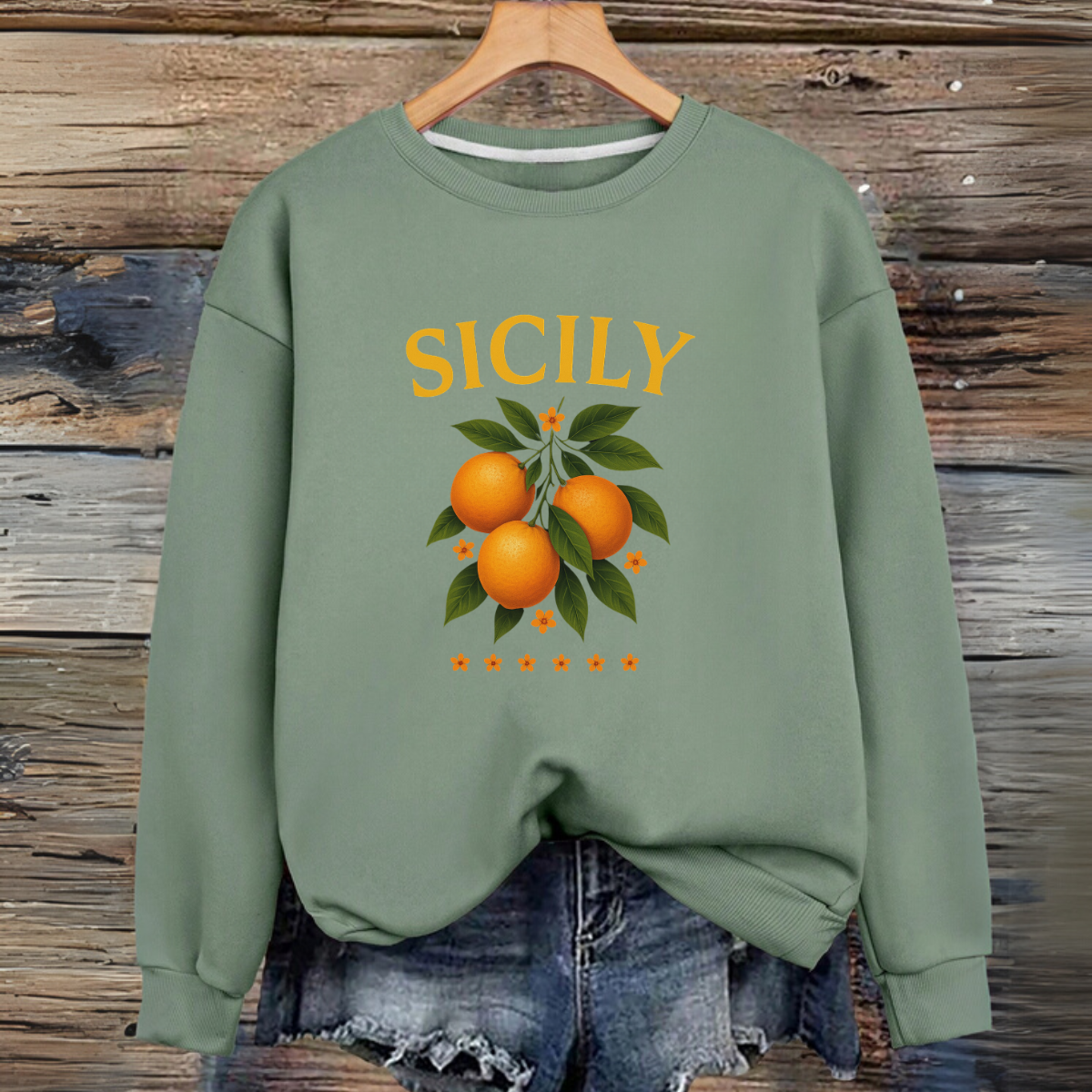 Sicily Oranges Premium Cotton Sweatshirt - 6 Colour Options