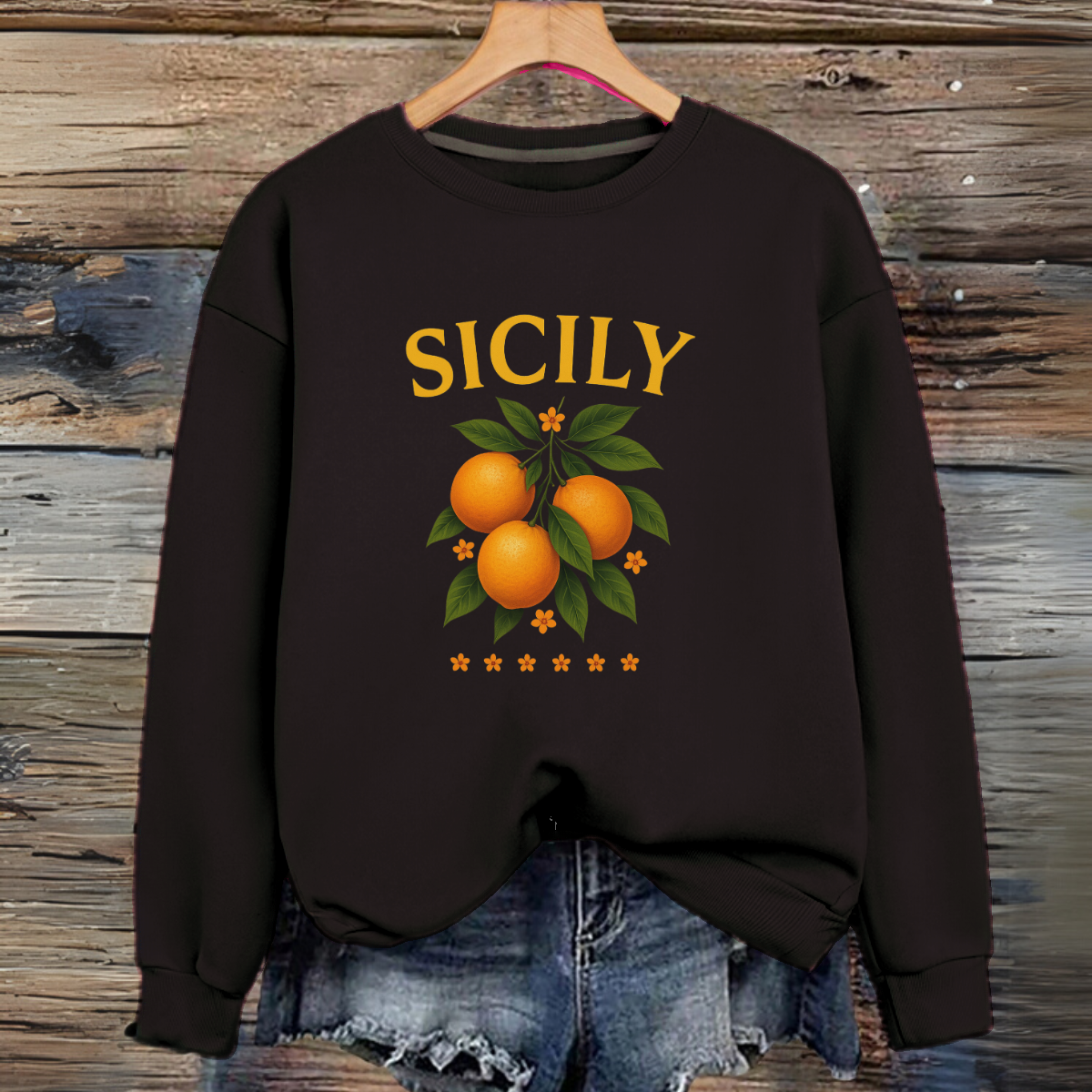 Sicily Oranges Premium Cotton Sweatshirt - 6 Colour Options