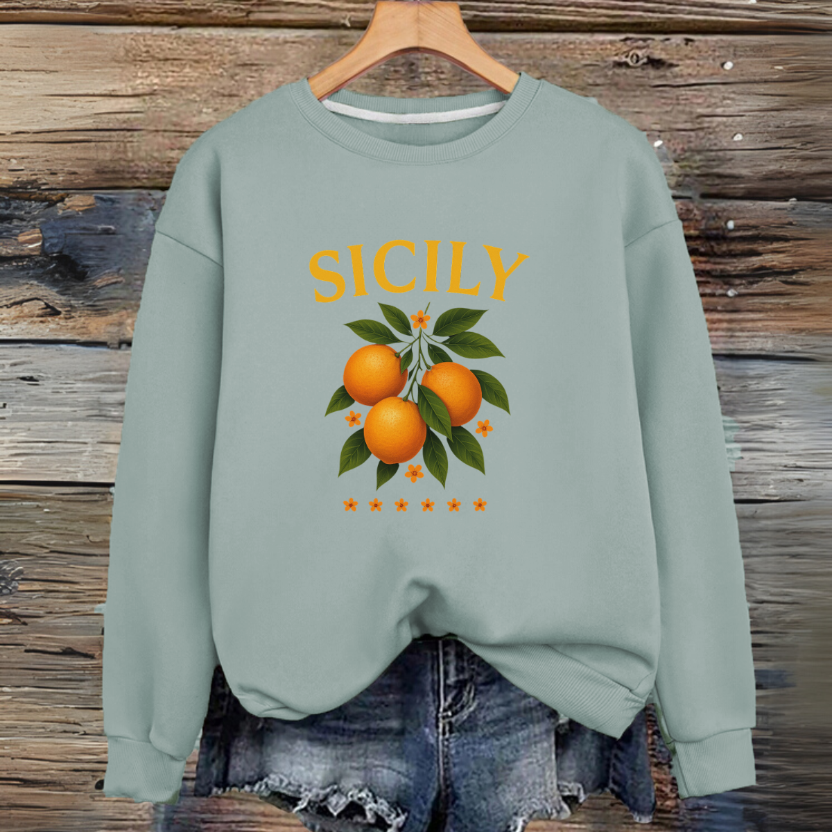 Sicily Oranges Premium Cotton Sweatshirt - 6 Colour Options