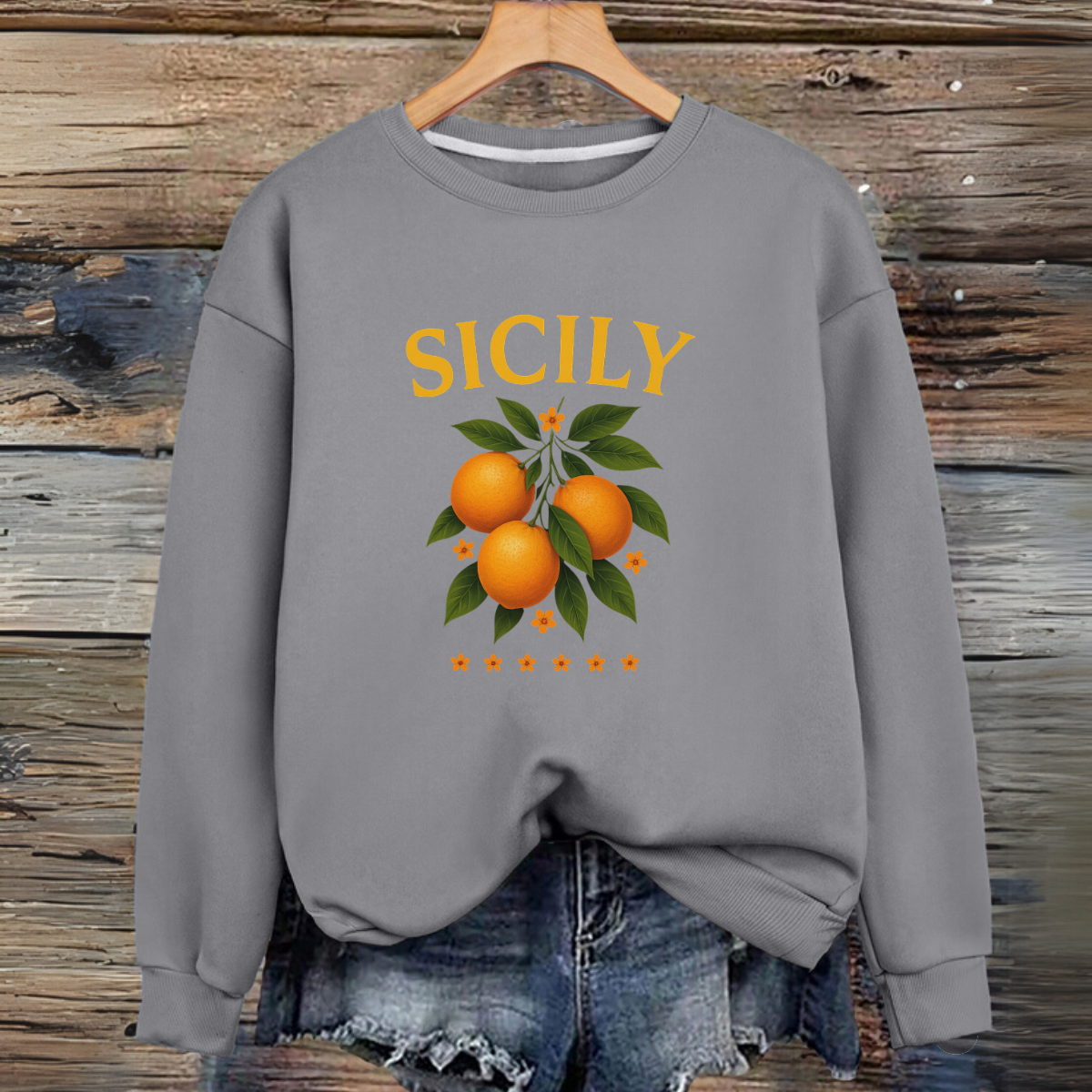 Sicily Oranges Premium Cotton Sweatshirt - 6 Colour Options