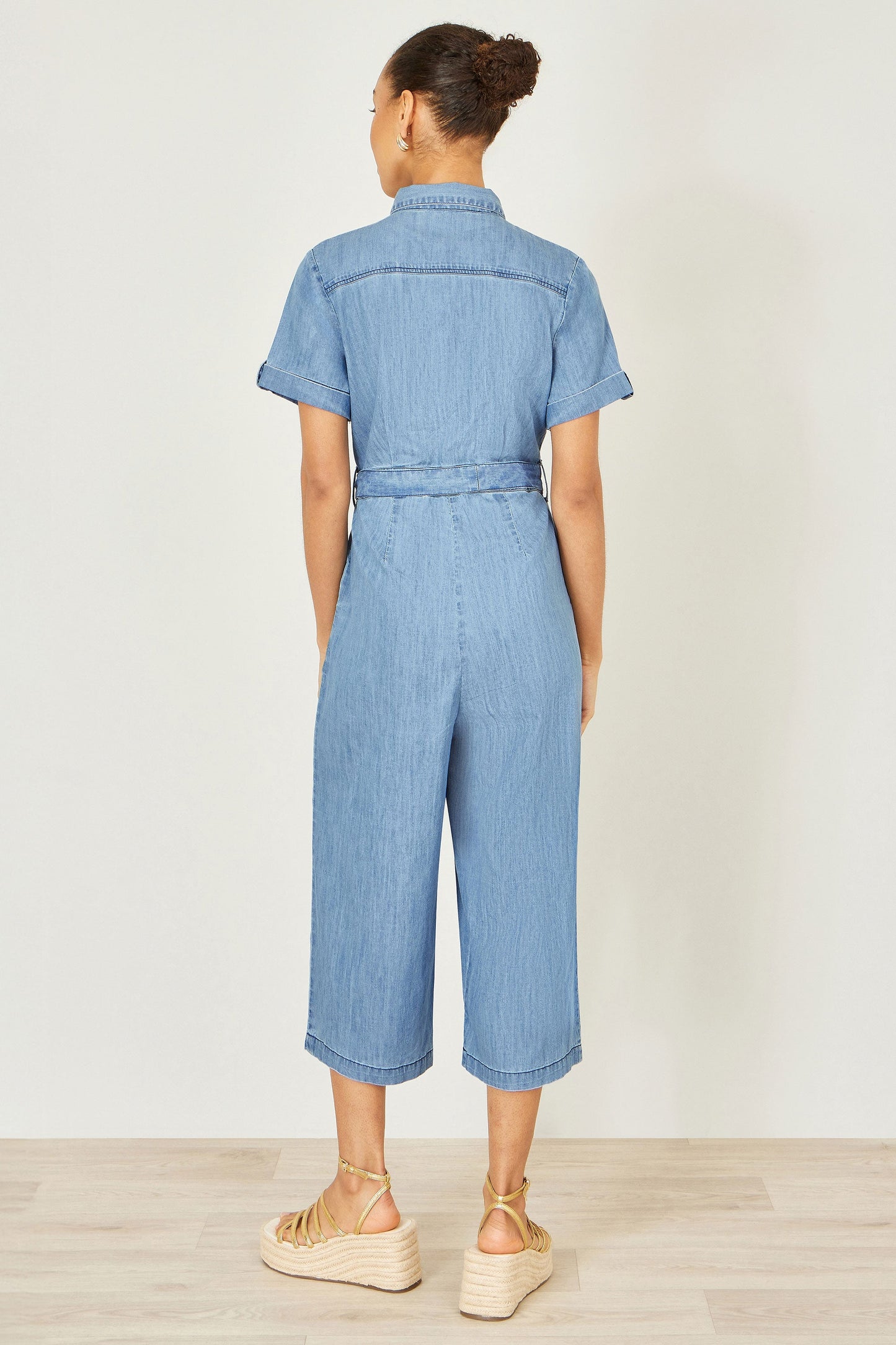 Blue Chambray Light Denim Button Jumpsuit