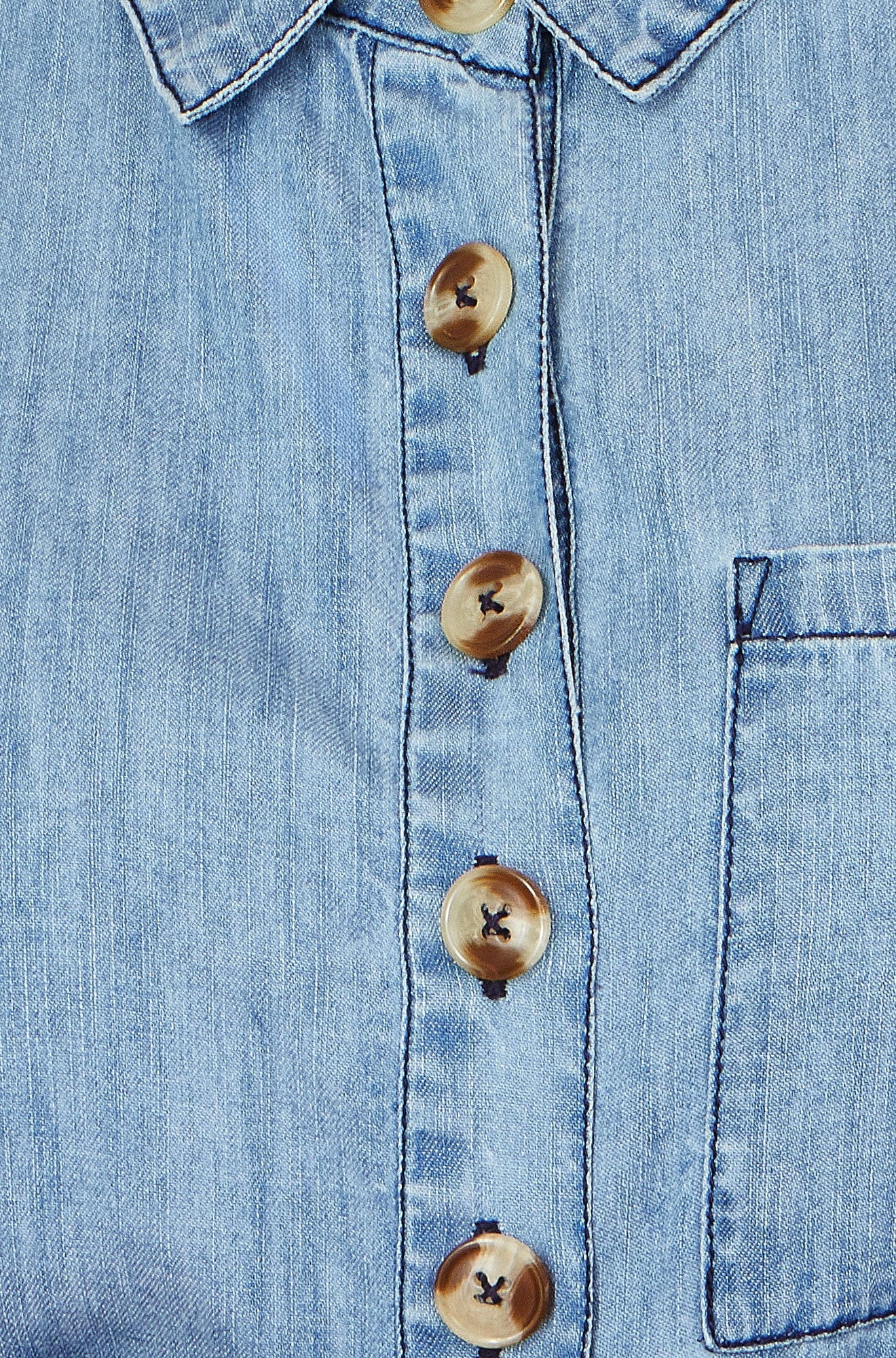 Blue Chambray Light Denim Button Jumpsuit