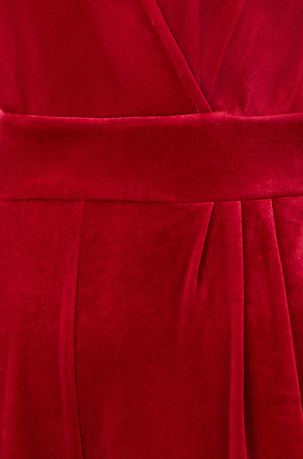 Red Velvet Jumpsuit With Angel Sleeves - Sizes 8 to 18