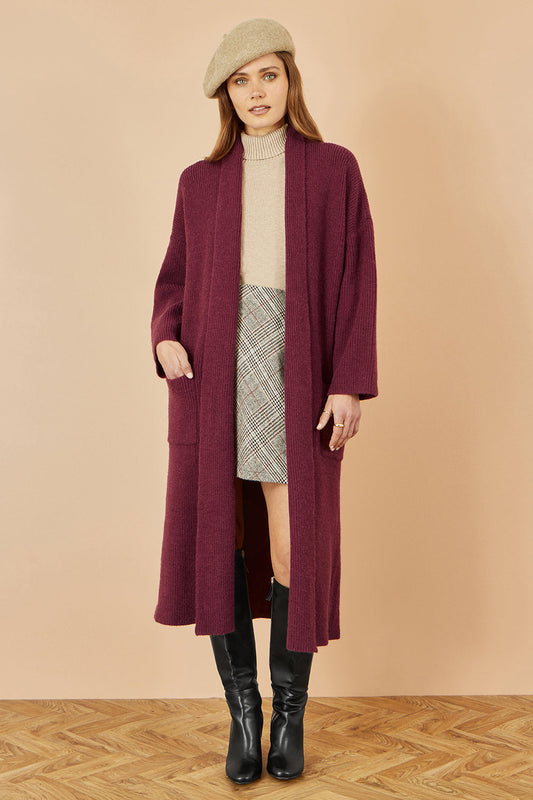 Burgundy Maxi Cardigan