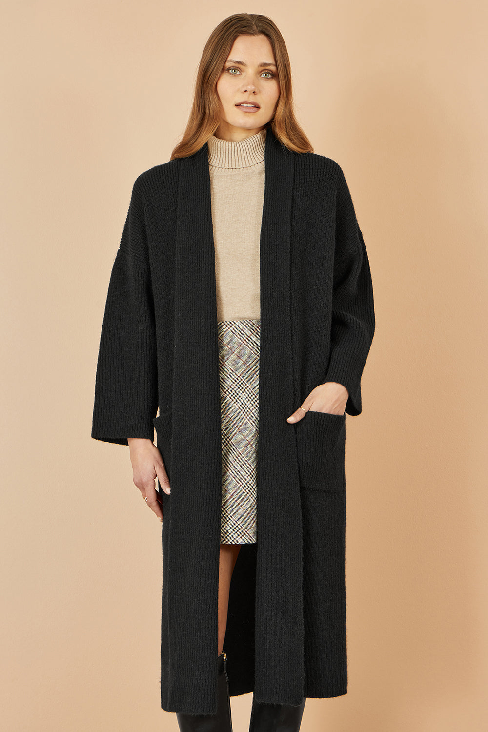 Black Knitted Maxi Cardigan