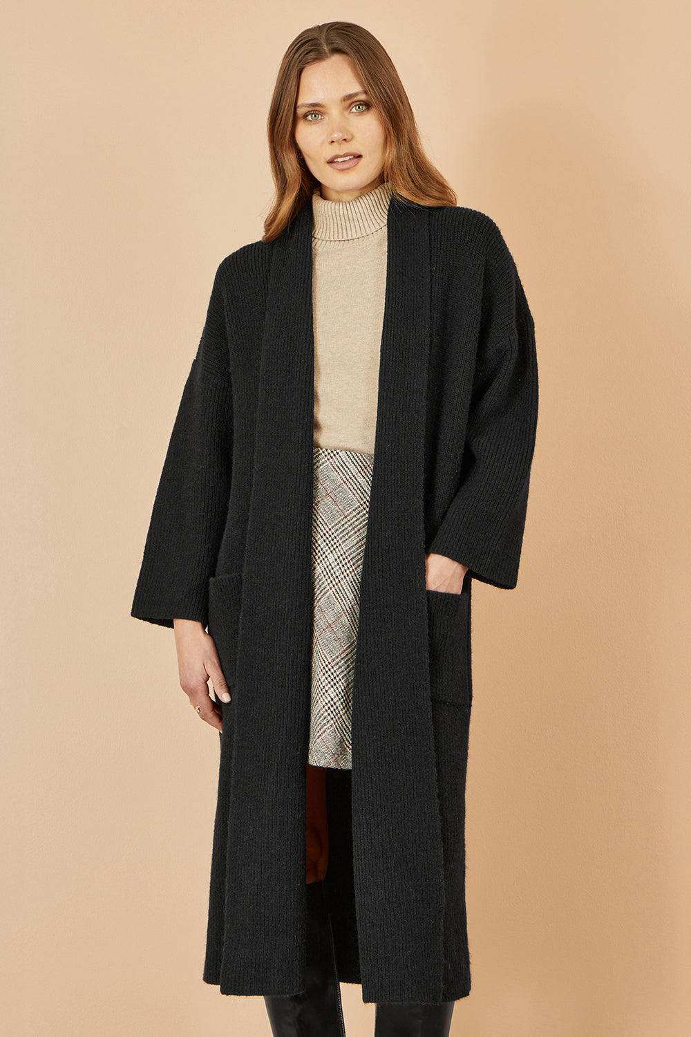Black Knitted Maxi Cardigan