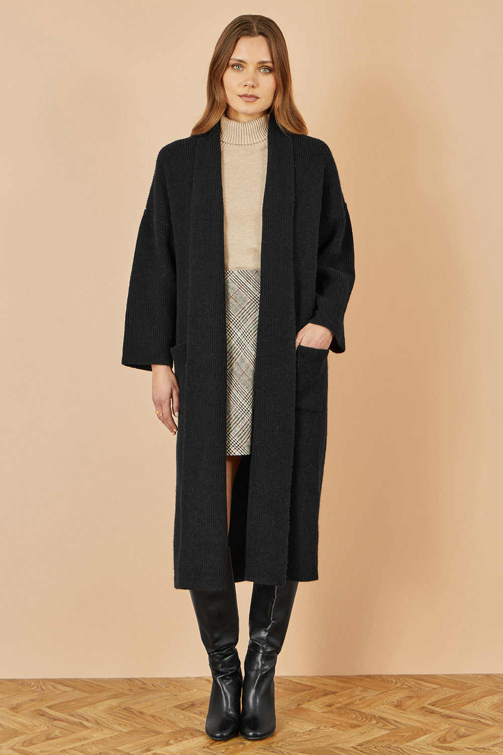 Black Knitted Maxi Cardigan