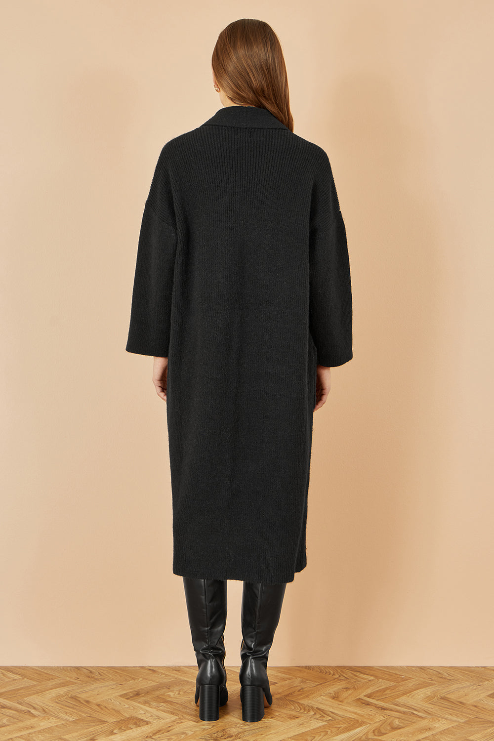 Black Knitted Maxi Cardigan