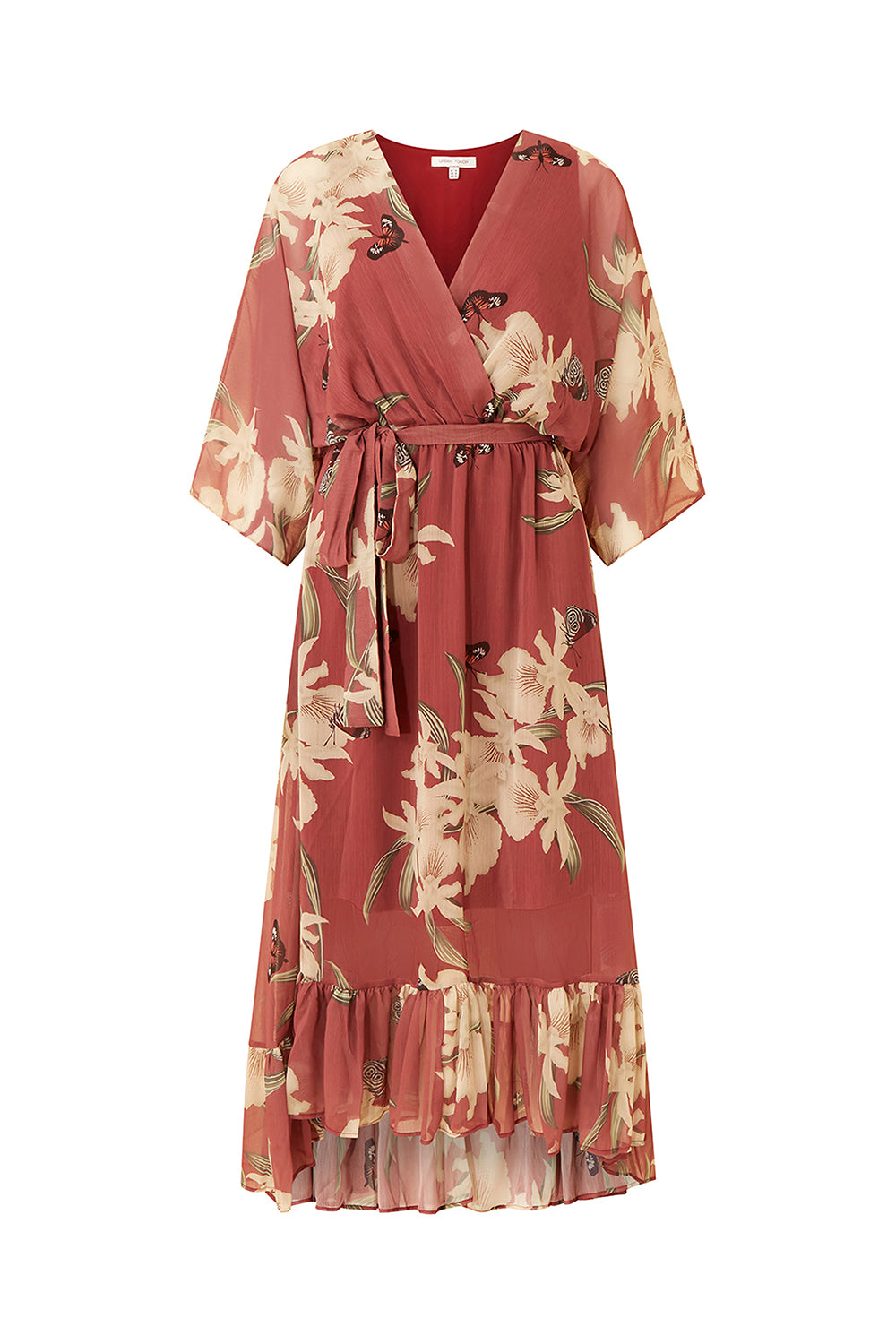 Rose Pink Floral Wrap Dress