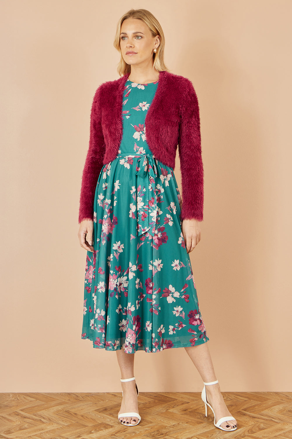 Burgundy Eyelash Knit Bolero