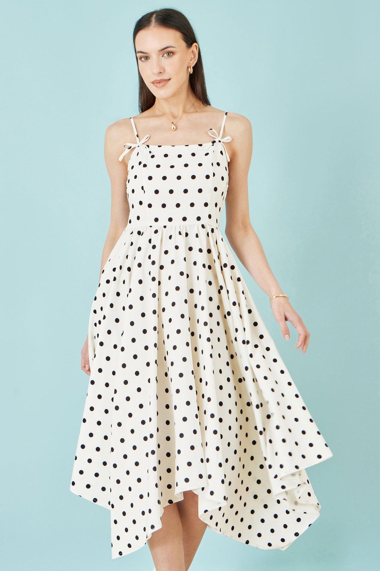 Polka Dot Handkerchief Hem Dress