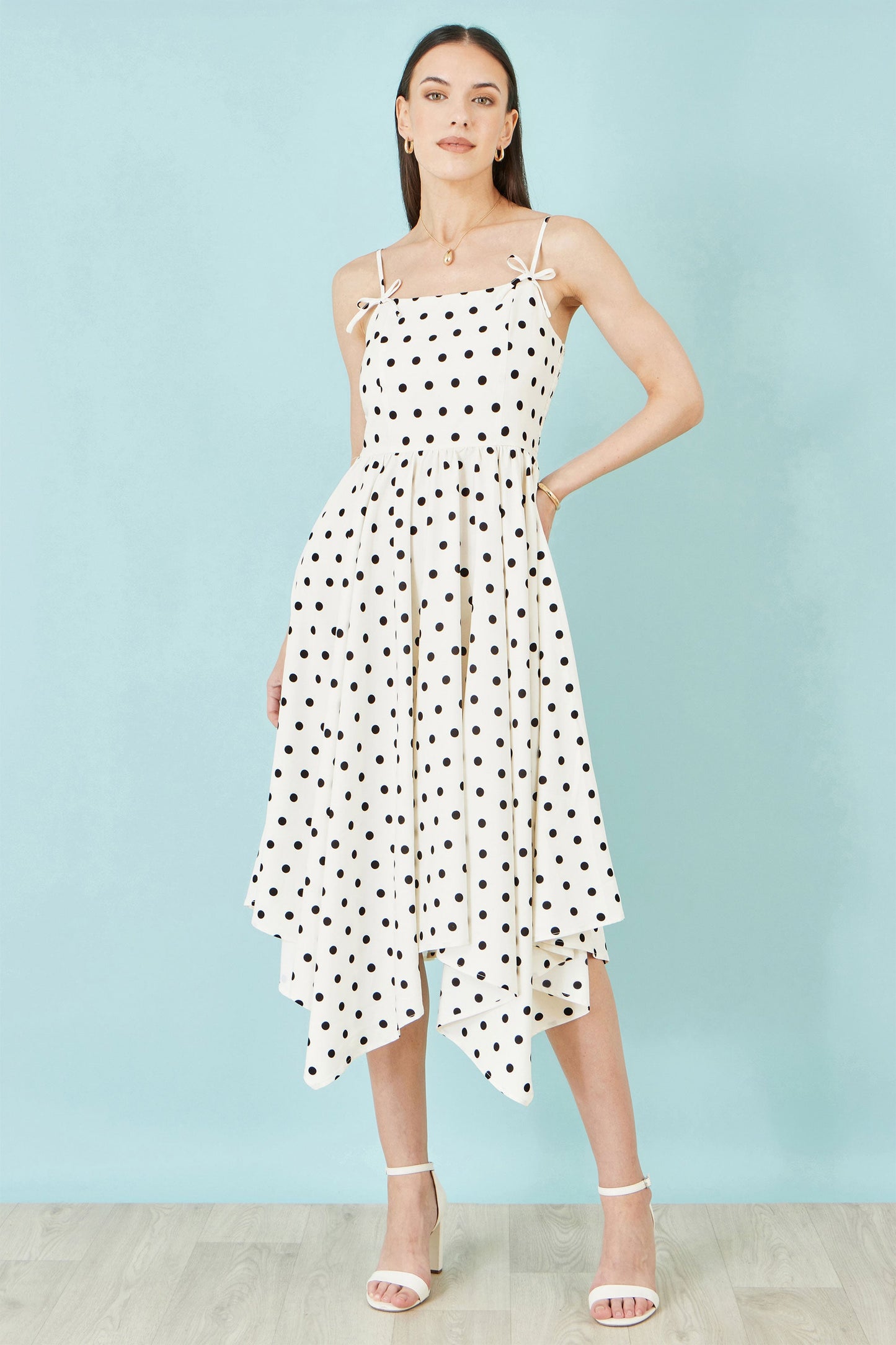 Polka Dot Handkerchief Hem Dress