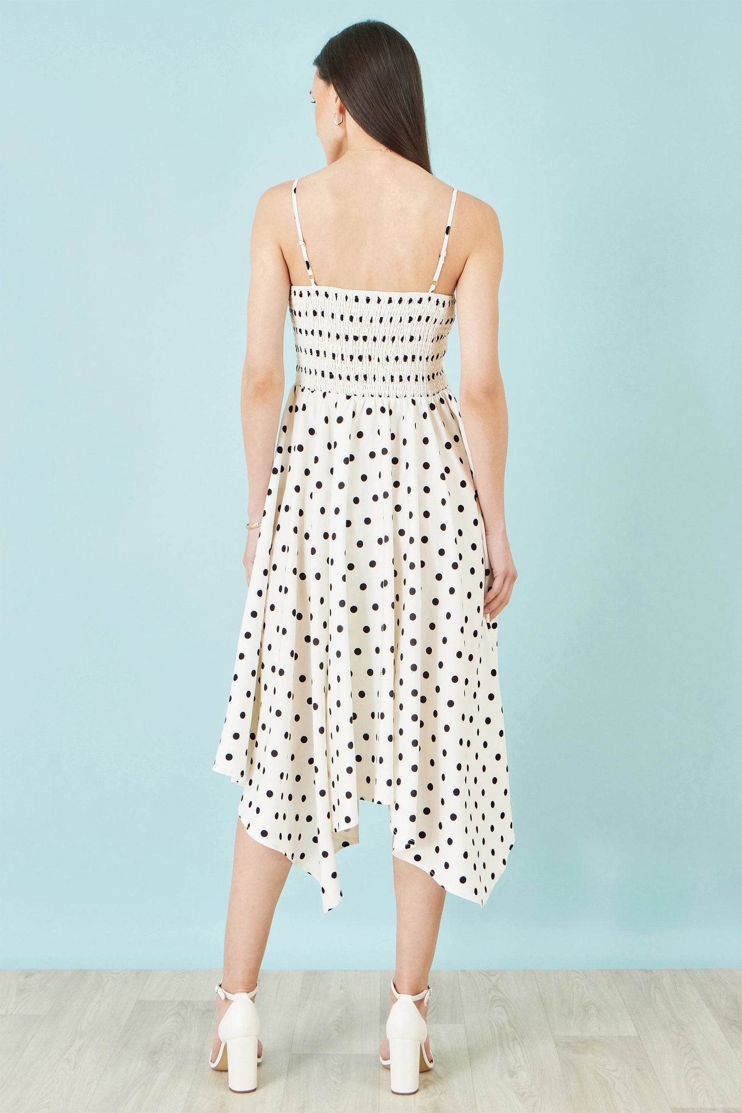 Polka Dot Handkerchief Hem Dress