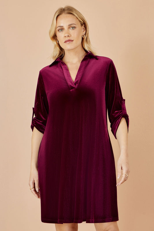 Burgundy Velvet Tunic Dress