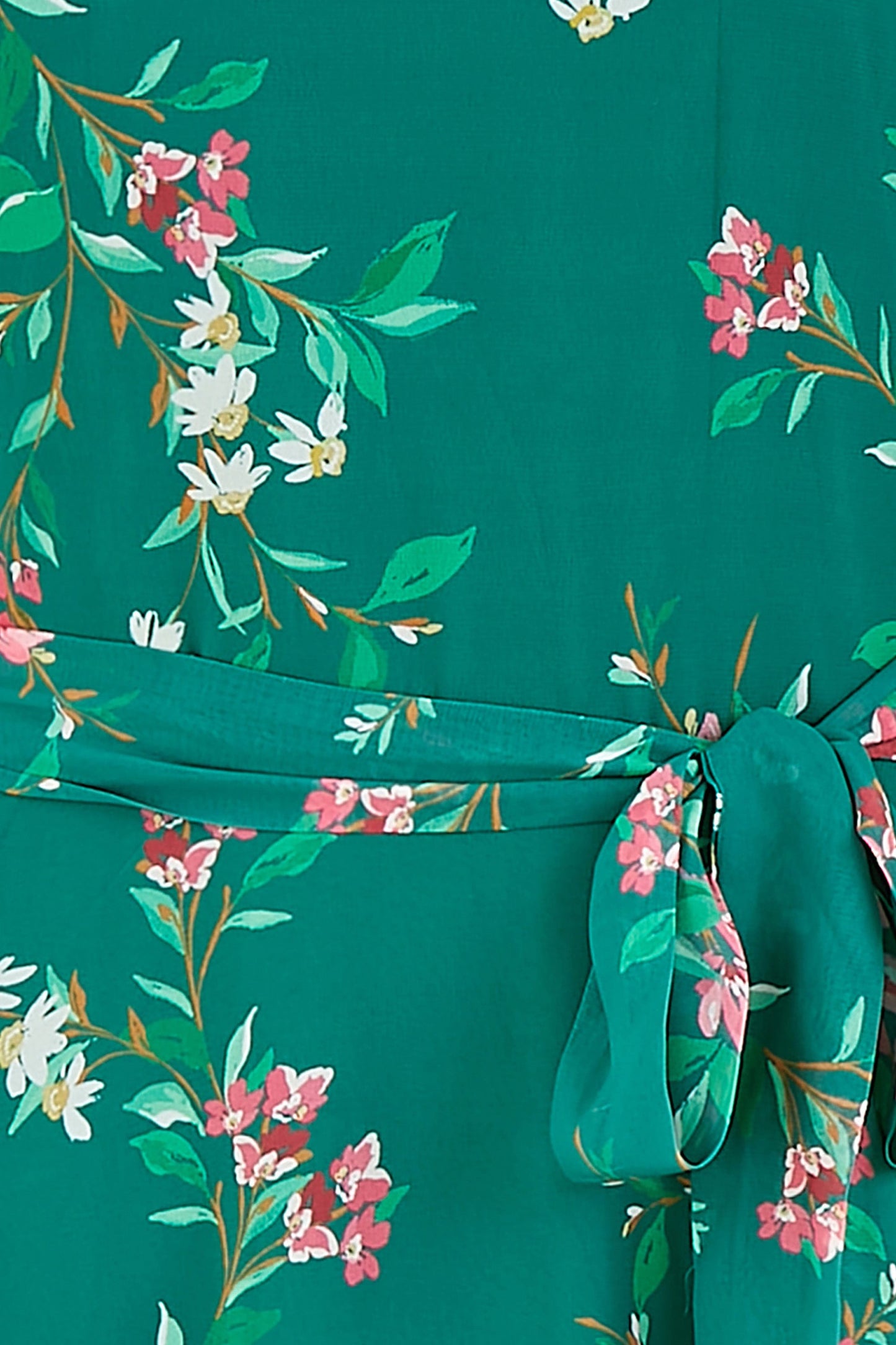 Green Daisy Print Skater Dress