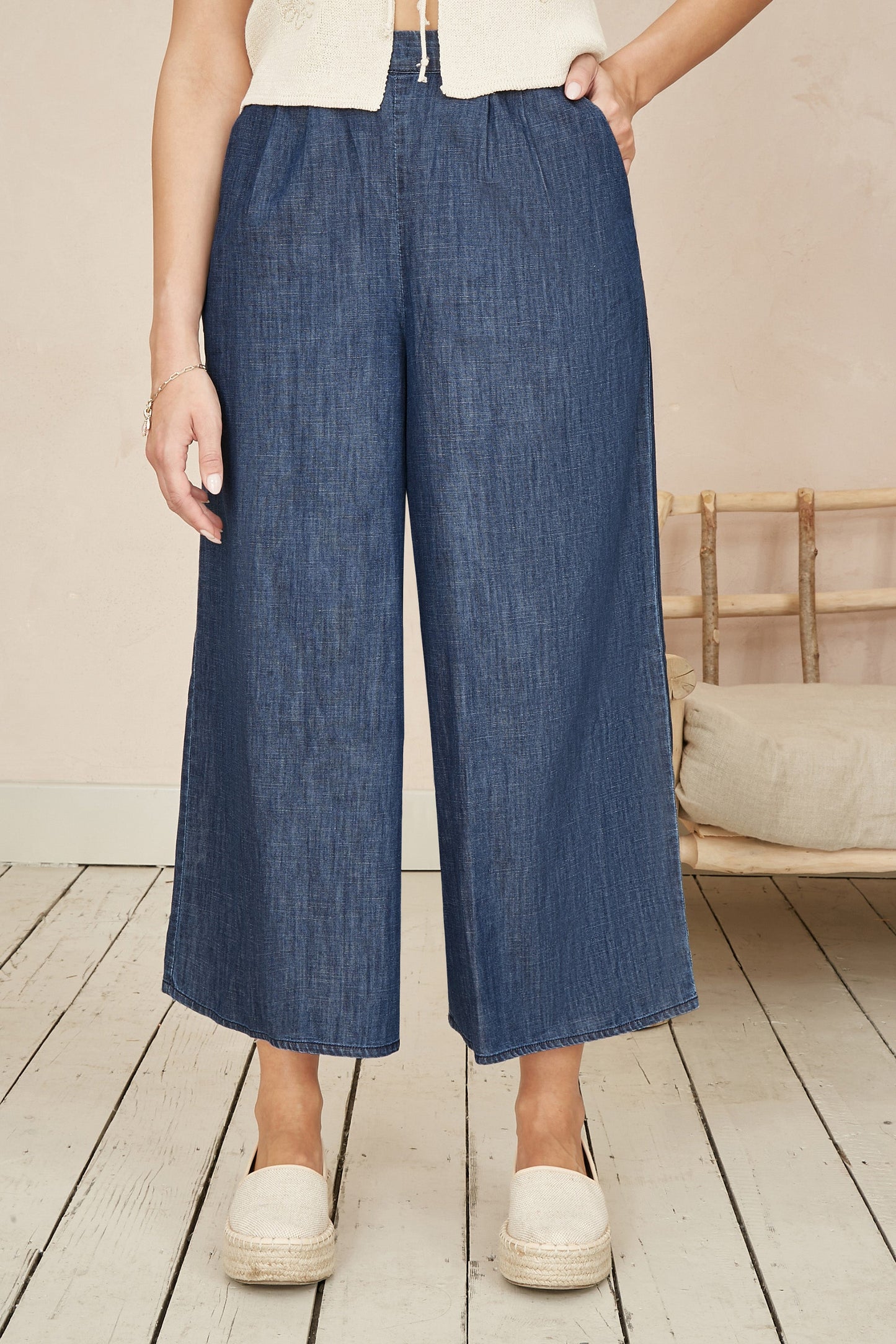 Blue Chambray Denim Culottes